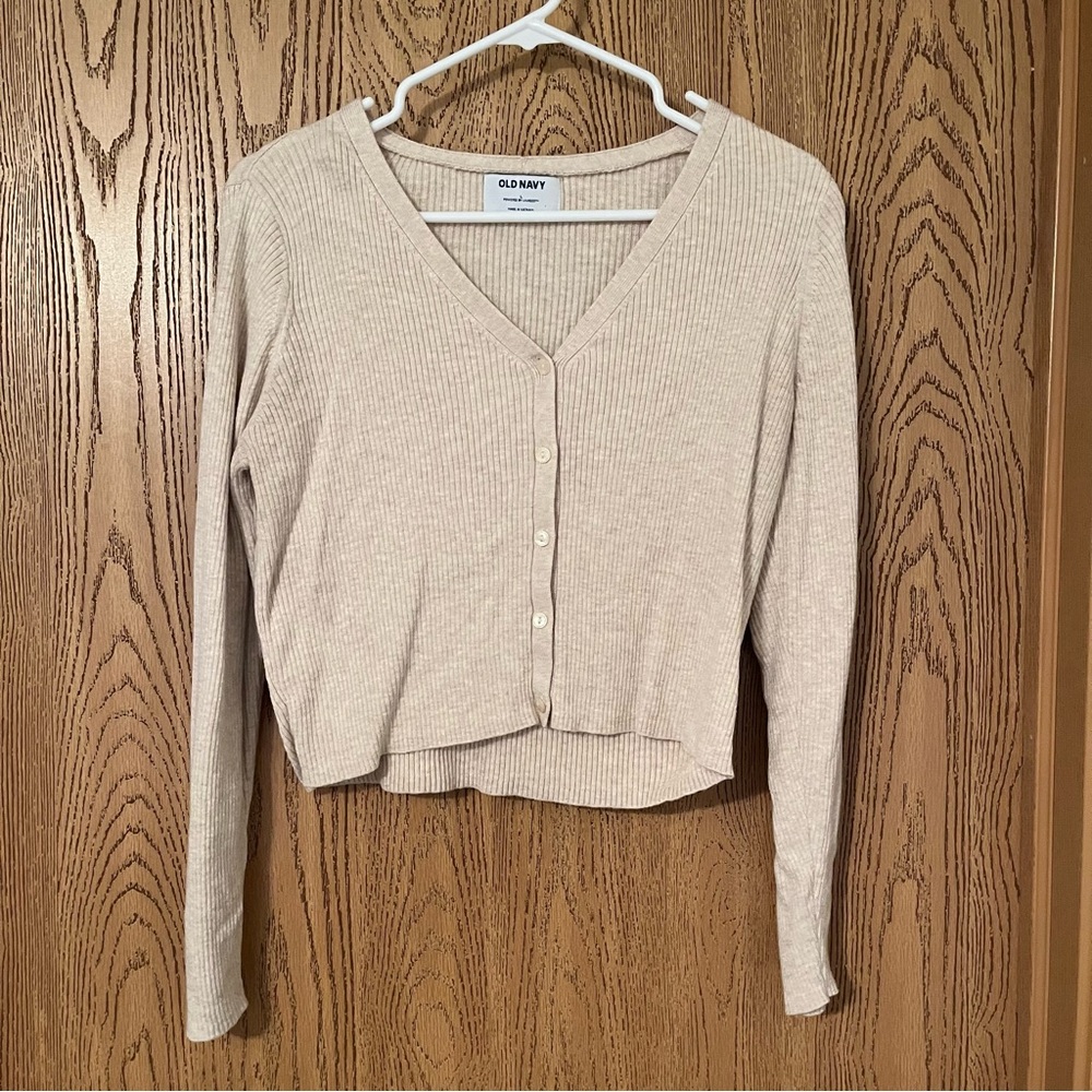 Old Navy Light Tan Button-Up Top
